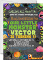 monster birthday party invitations colorful spooky design