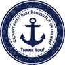 navy whale pattern anchor baby shower favor sticker design