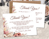 neutral floral wedding thank you notes romantic boho theme