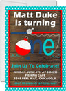 one fish birthday invitations playful lake fishing theme