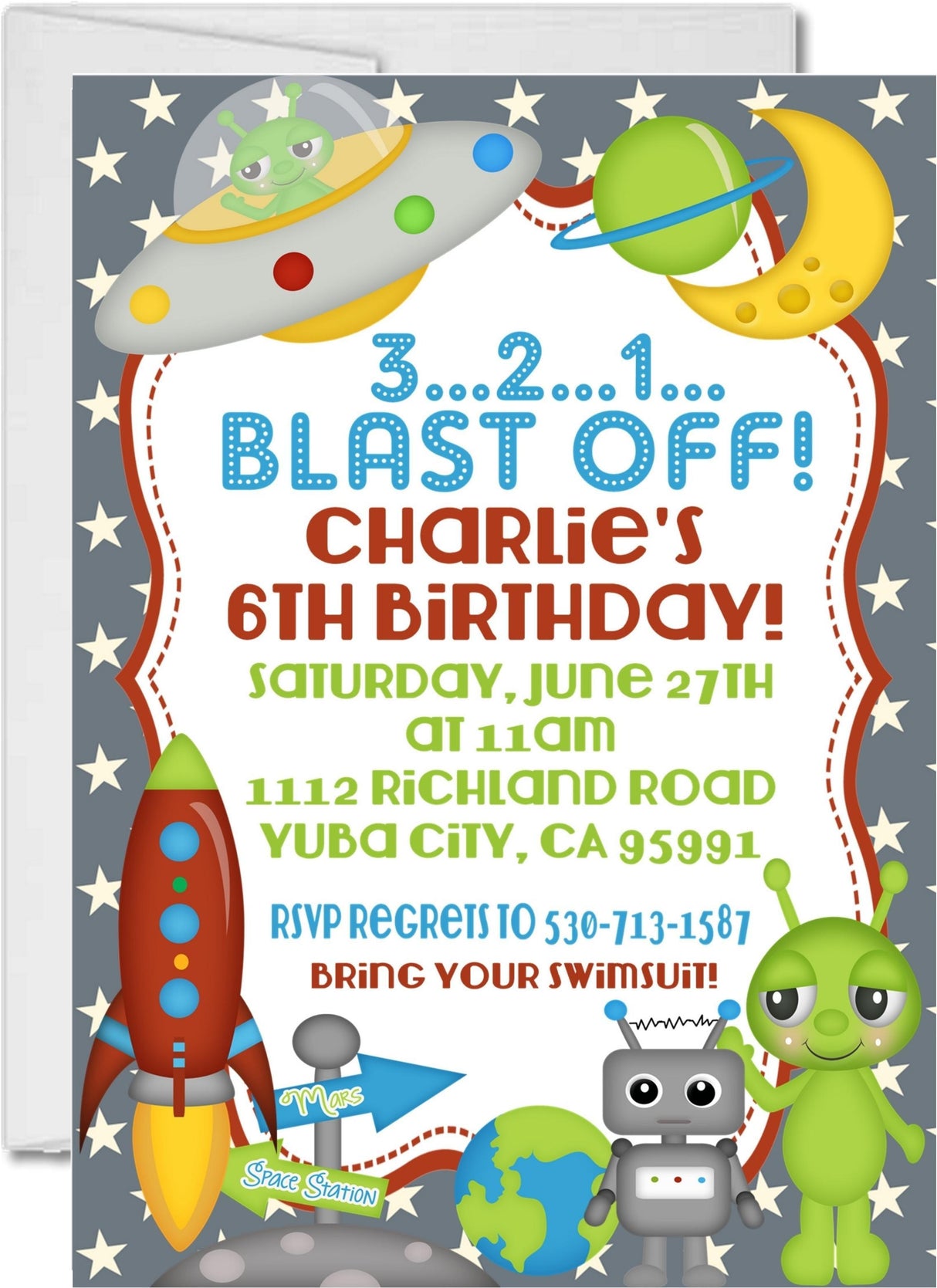 outer space birthday party invitations colorful galaxy design