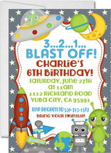 outer space birthday party invitations colorful galaxy design