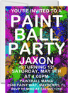 paintball birthday invitations graffiti gaming theme
