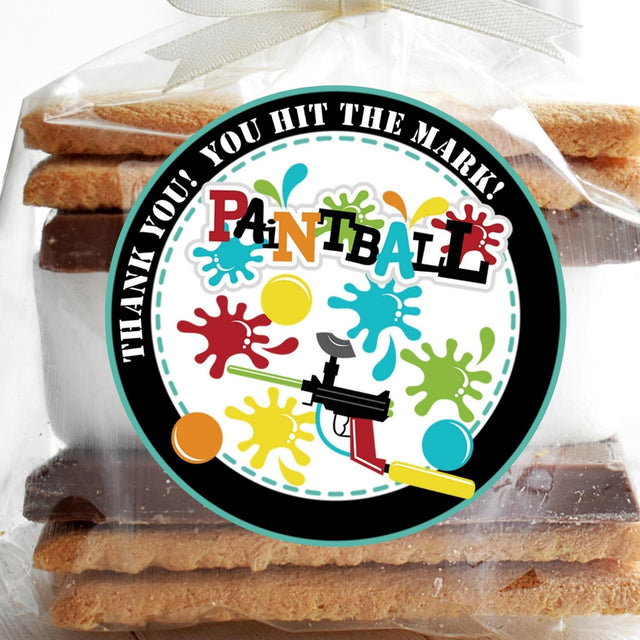 paintball splatter birthday stickers