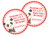 panda beary valentine stickers for kids