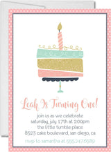 pastel cake birthday invitations modern minimalist theme