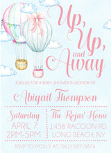 pastel hot air balloon invitation cards dreamy baby style