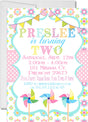pastel pinwheel birthday invitations spring party theme