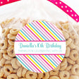 pastel striped rainbow birthday sticker