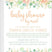 peach floral baby shower by mail invitations watercolor botanical design