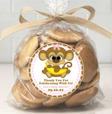 personalized monkey baby shower thank-you sticker