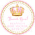 pink and gold crown baby shower sticker with princess theme and thank you message