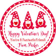 pink and red gnome friends holding hearts classroom valentines sticker