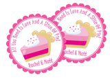 pink dessert valentine label