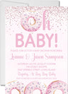 pink donut baby shower invitations sweet treats theme