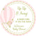 pink floral hot air balloon baby shower sticker with up up and away baby girl theme