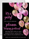 pink gold black sweet 16 invitation