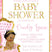 pink gold crown invitation cards elegant baby princess style