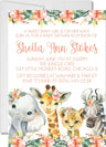 pink jungle animal baby shower invitations floral safari style