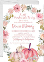pink pumpkin baby shower invitations blush floral autumn design