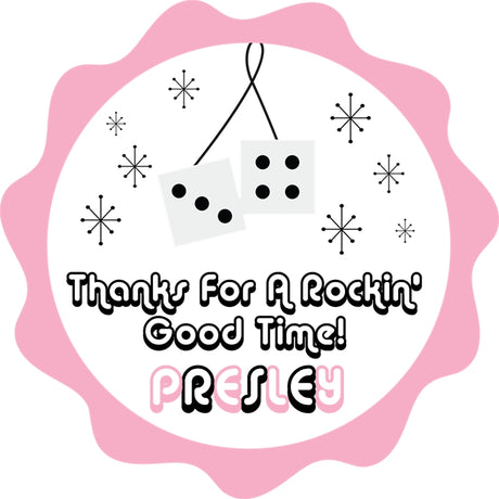 pink retro dice stickers