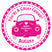 pink vintage car valentines day classroom sticker