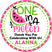pink watermelon first birthday sticker with one in a melon design