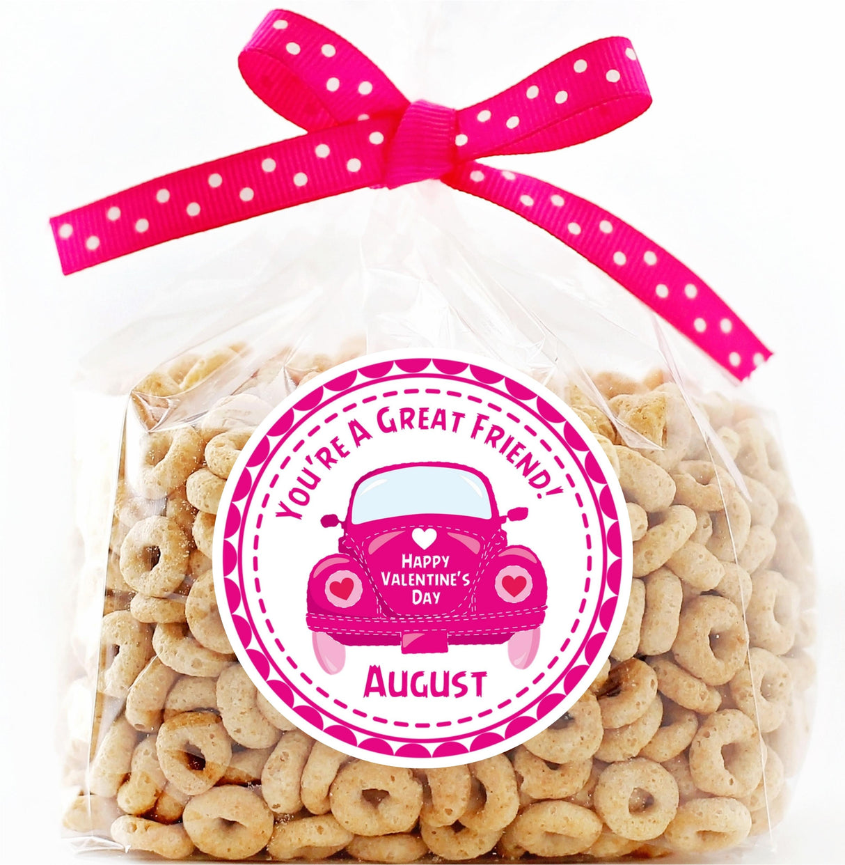 pink youre a great friend valentine car sticker label