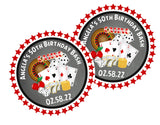 poker aces birthday favor label in red and black