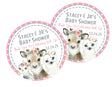 polar bear penguin and snow leopard baby shower favor label