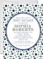 polka dot baby shower invitations navy gray design