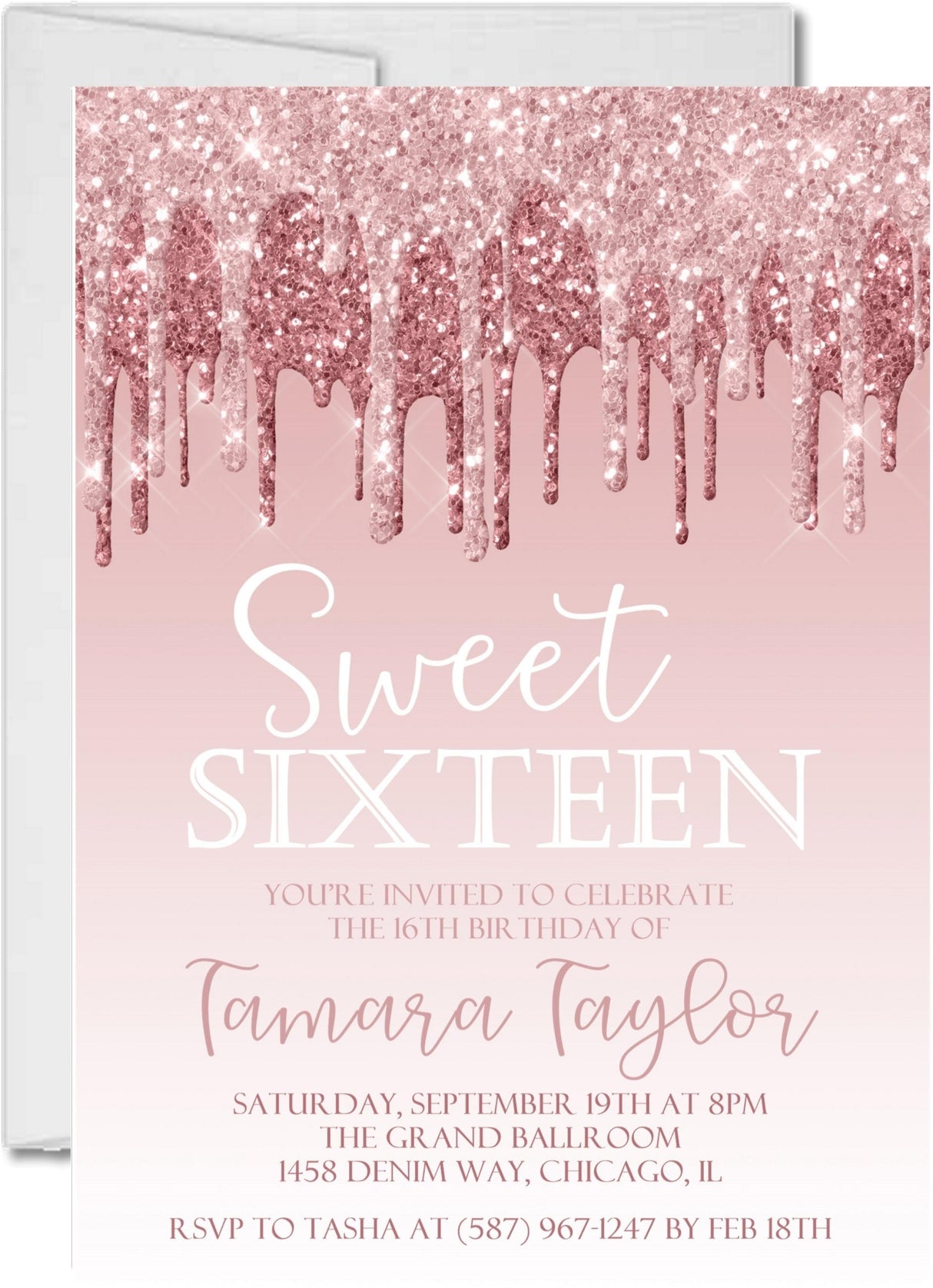 pretty in pink sweet sixteen invitations elegant birthday theme