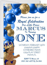 prince 1st birthday invitations royal baby prince design