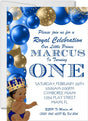 prince 1st birthday invitations royal baby prince design