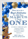 prince 1st birthday invitations royal baby prince design