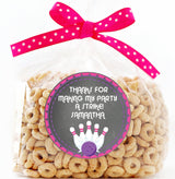 purple bowling pins kids birthday sticker