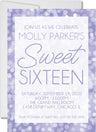 purple lavender sweet 16 invitation cards