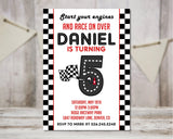racing birthday invitations bold race track theme