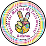 rainbow hippie party favor sticker with flower power design