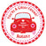 red cute car valentines day sticker