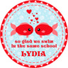 red fish kids valentine treat bag label