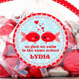 red fish valentine stickers