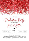 red graduation party invitations modern confetti design