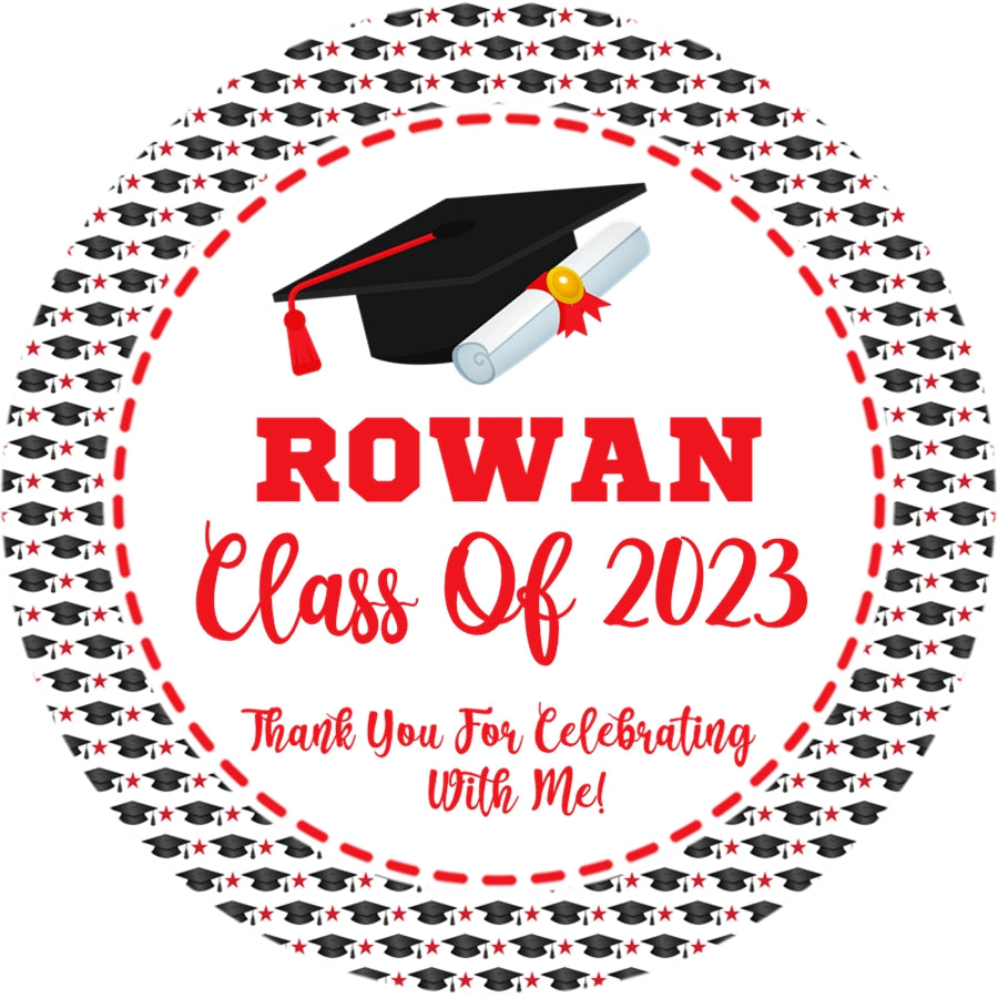 Red Graduation Party Stickers