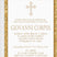 religious invitations with decorative cross and gold border design