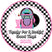 retro diner birthday sticker with jukebox and checkered border
