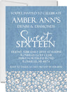 rhinestone denim invitation cards teen birthday party style