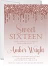 rose gold sweet sixteen invitations elegant birthday theme