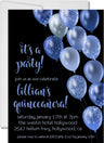 royal blue black sweet 16 quinceanera invitation