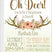 rustic deer baby shower invitations forest greenery theme